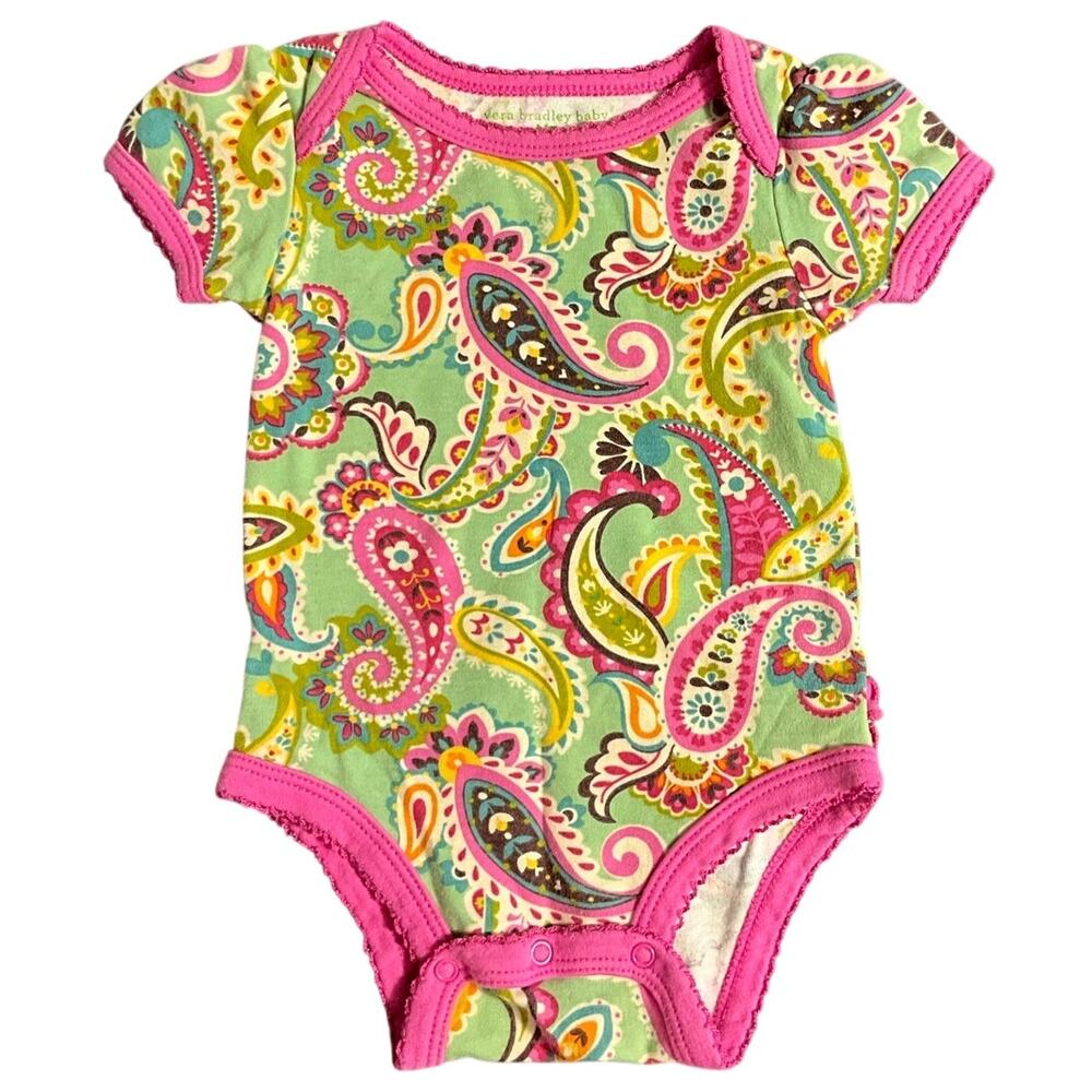 Vera Bradley Baby 3-6 Months Onesie Snap Closure Ruffle Bottom 2012 Short Sleeve